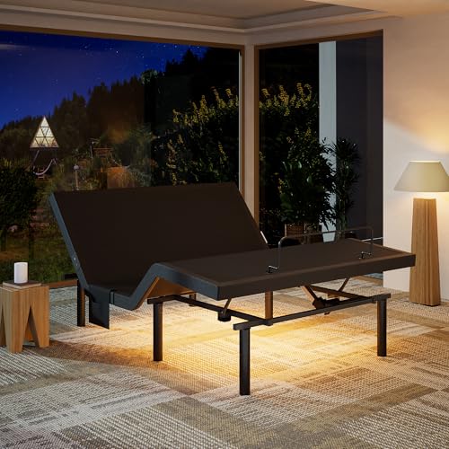 Marsail NS0 Adjustable Base with Mattress Set, Queen Adjustable Bed Frame + 10-inch Cooling Gel Memory Foam Mattress, Dual Motor Bed Frame with Wireless Remote, CertiPUR-US Certified