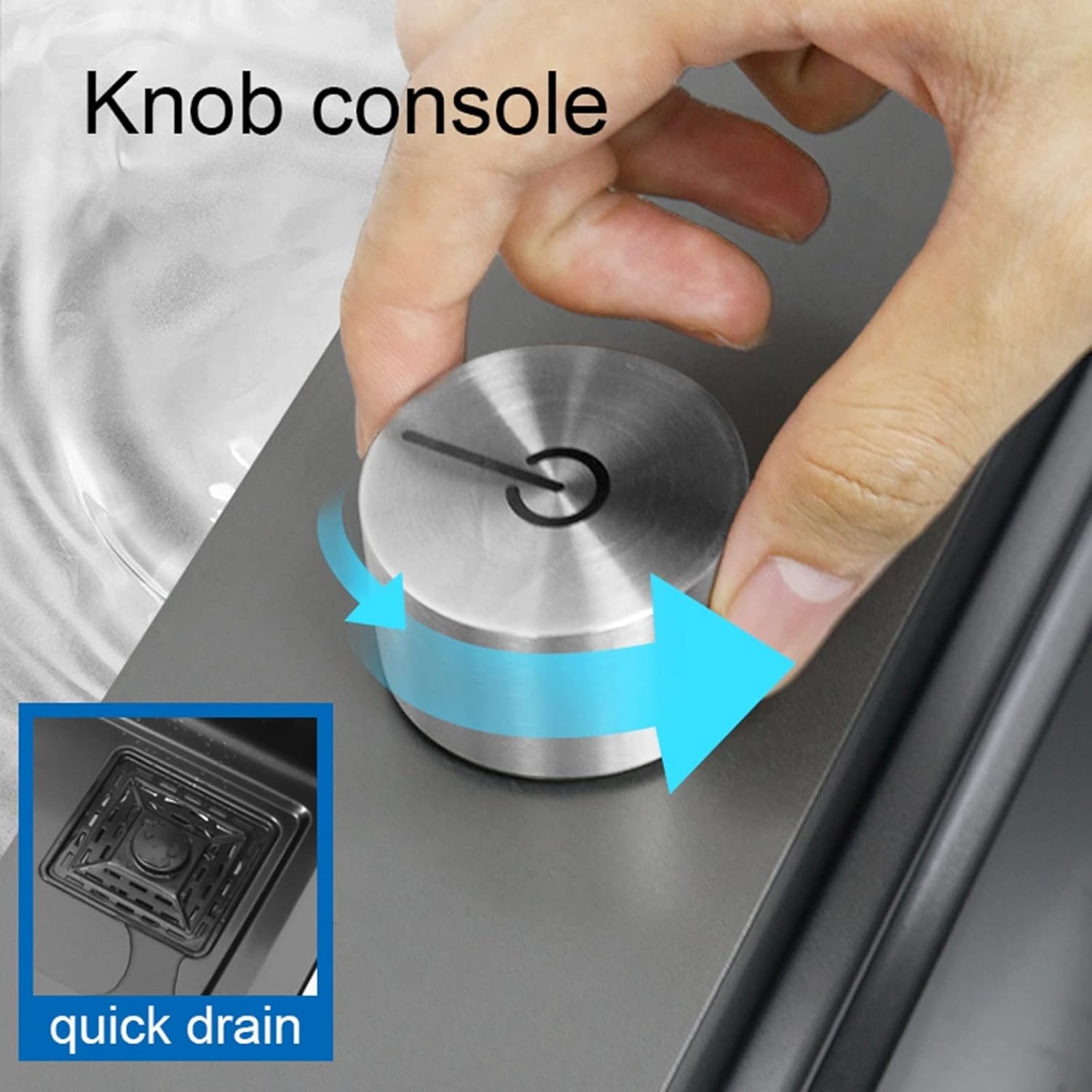 Kitchen Sink, Waterfall Sink, Pull-Out Faucet Single Bowl Big Sinks