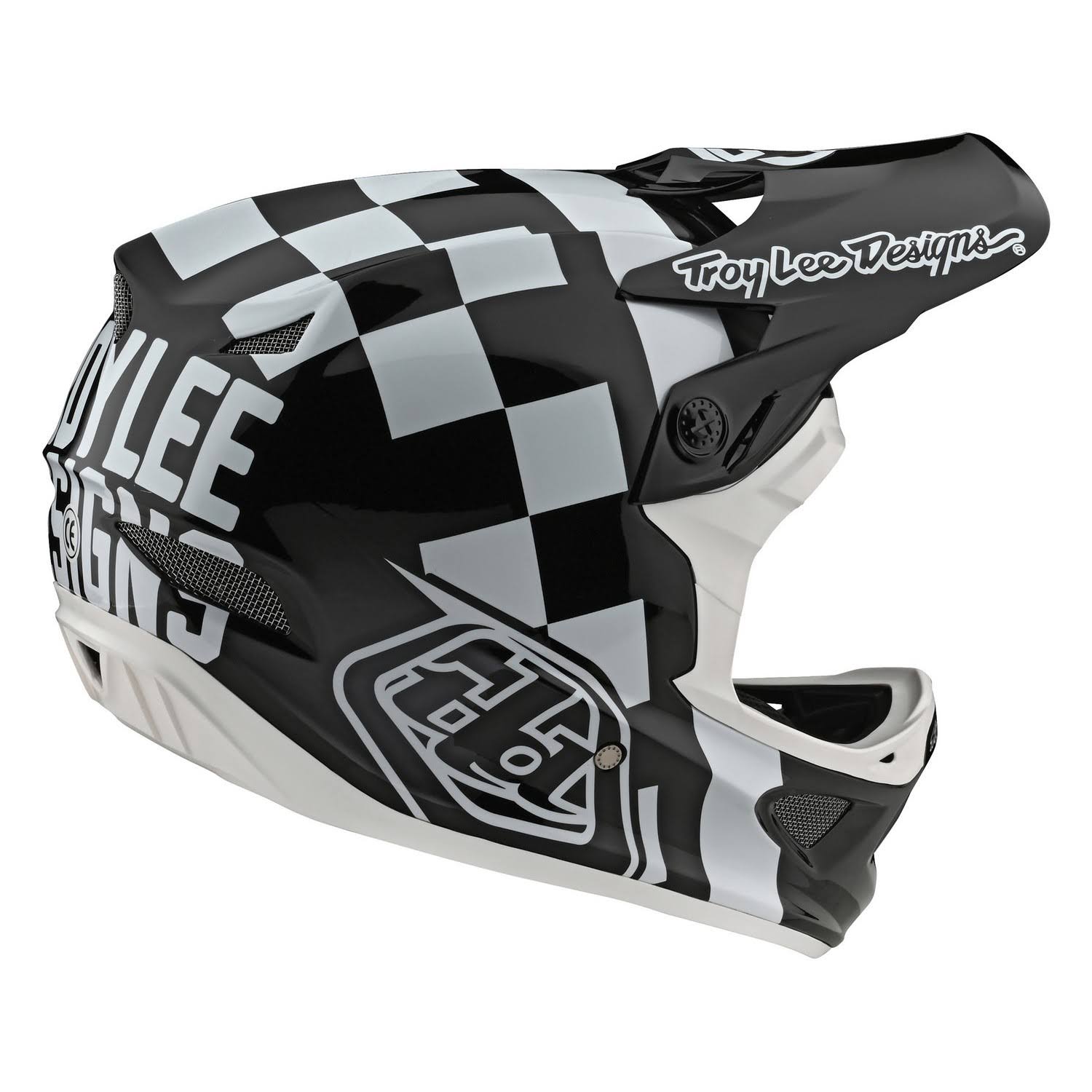 Troy Lee Designs D3 Fiberlite Raceshop Helmet - XL - White-Black