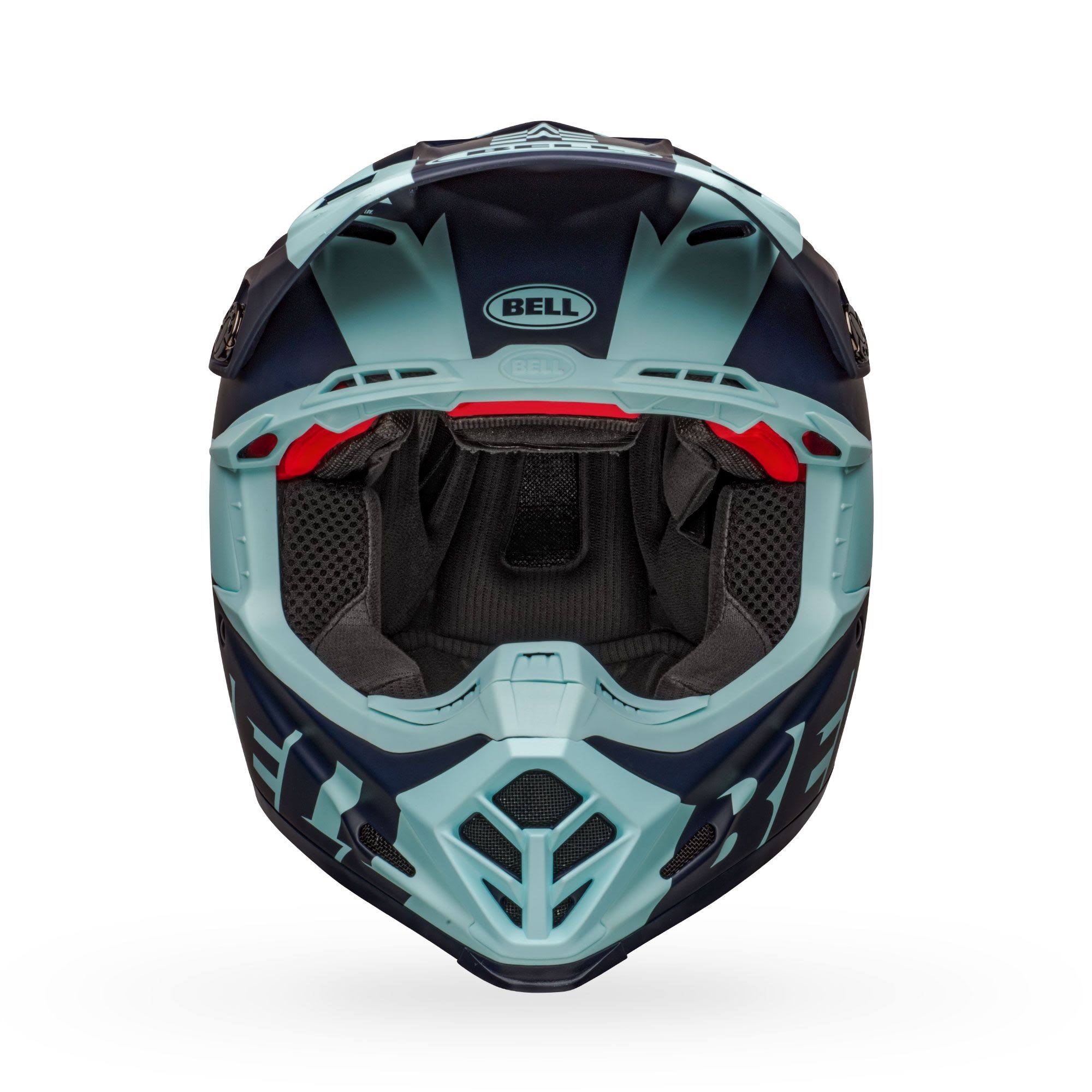 Bell Moto-9 Flex Breakaway Helmet Large Matte Navy/Light Blue