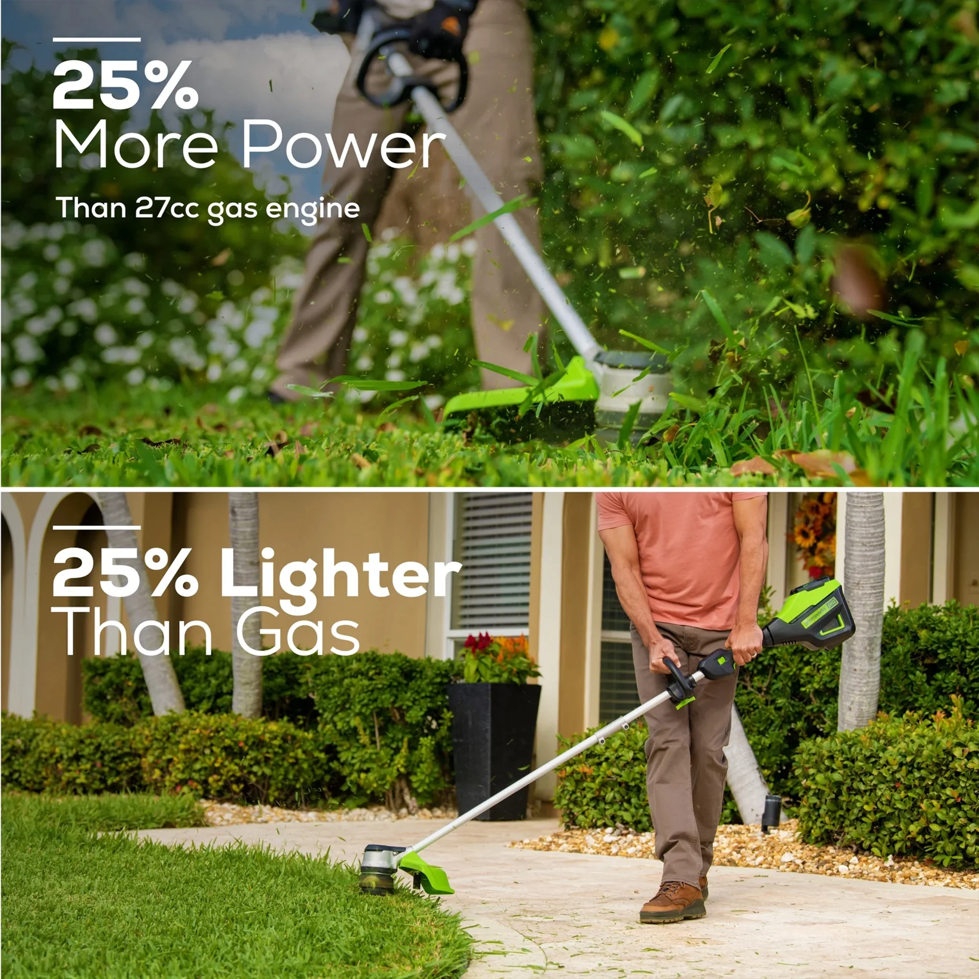 Greenworks 60V 16" Cordless Brushless String Trimmer/Edger with 2.5Ah Battery & Charger