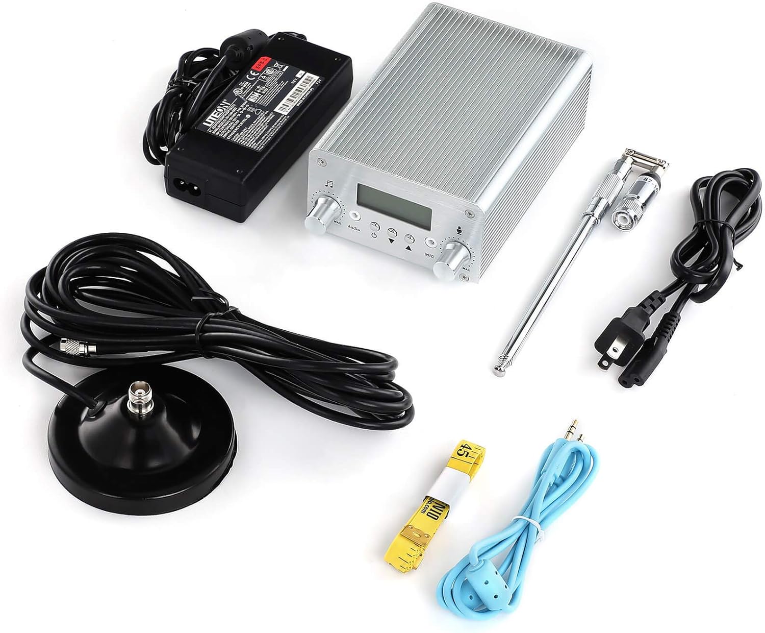 FM Transmitter for Church, APROTII 15W FM Broadcast Transmitter Long Range 1000m, Bluetooth MP3 Broadcast Radio Station 87~108MHz, FM Transmitter for Parking Lot Service, Outdoor Drive-in Movie