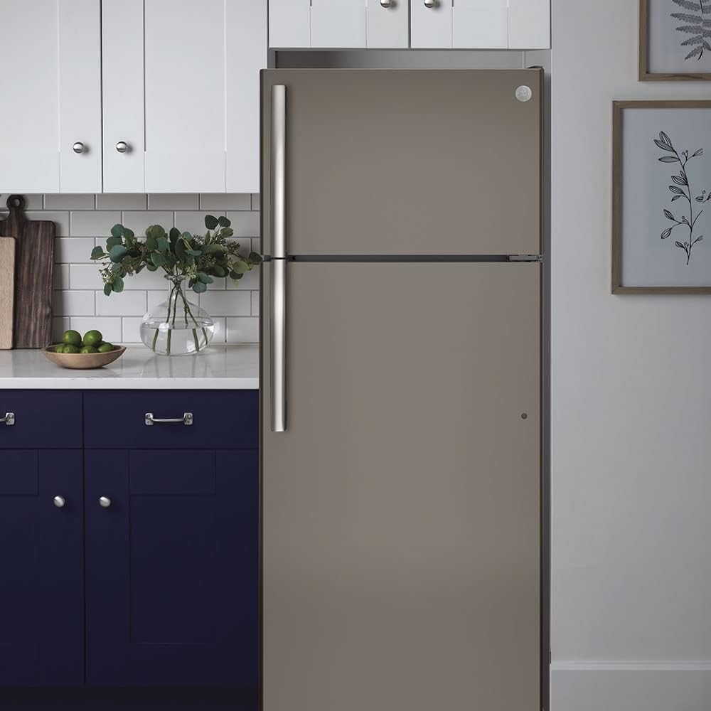 GE GTE18GMNRES 17.5 cu. ft. Top Freezer Energy Star Refrigerator, Slate
