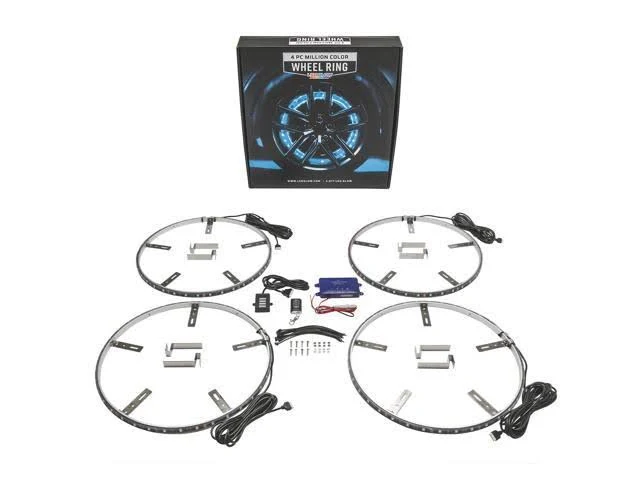 LEDGlow 4pc 14x22 Million Color LED Wheel Ring Light Kit