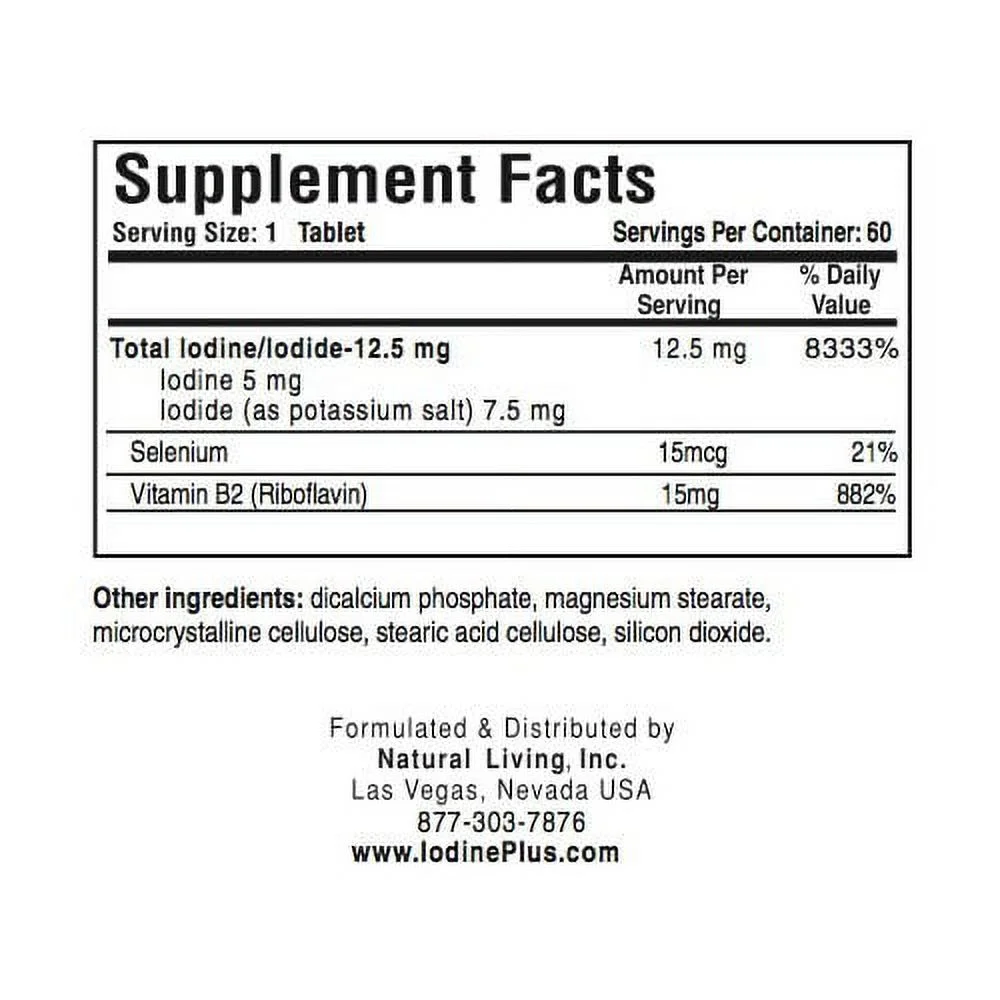Natural Living Iodine Plus 2 for Low Thyroid – 6 Bottles