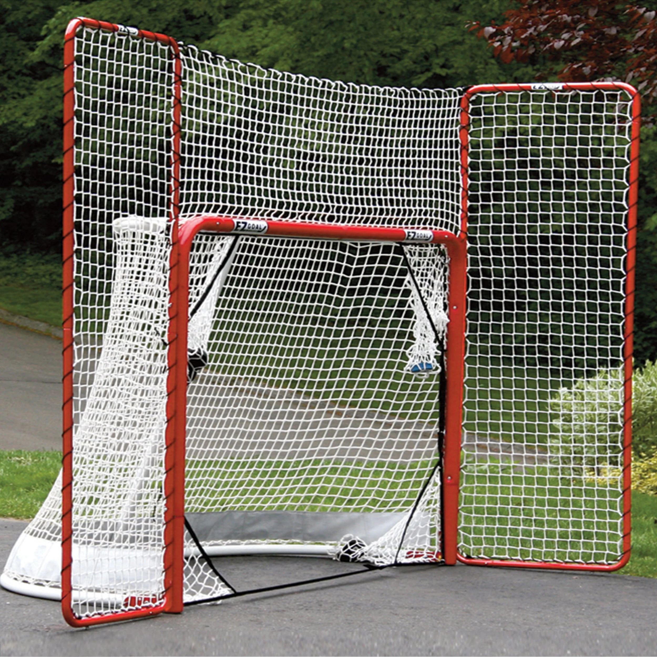 Monster by EZgoal Hockey Folding Goal with Backstop and 4 Targets Net