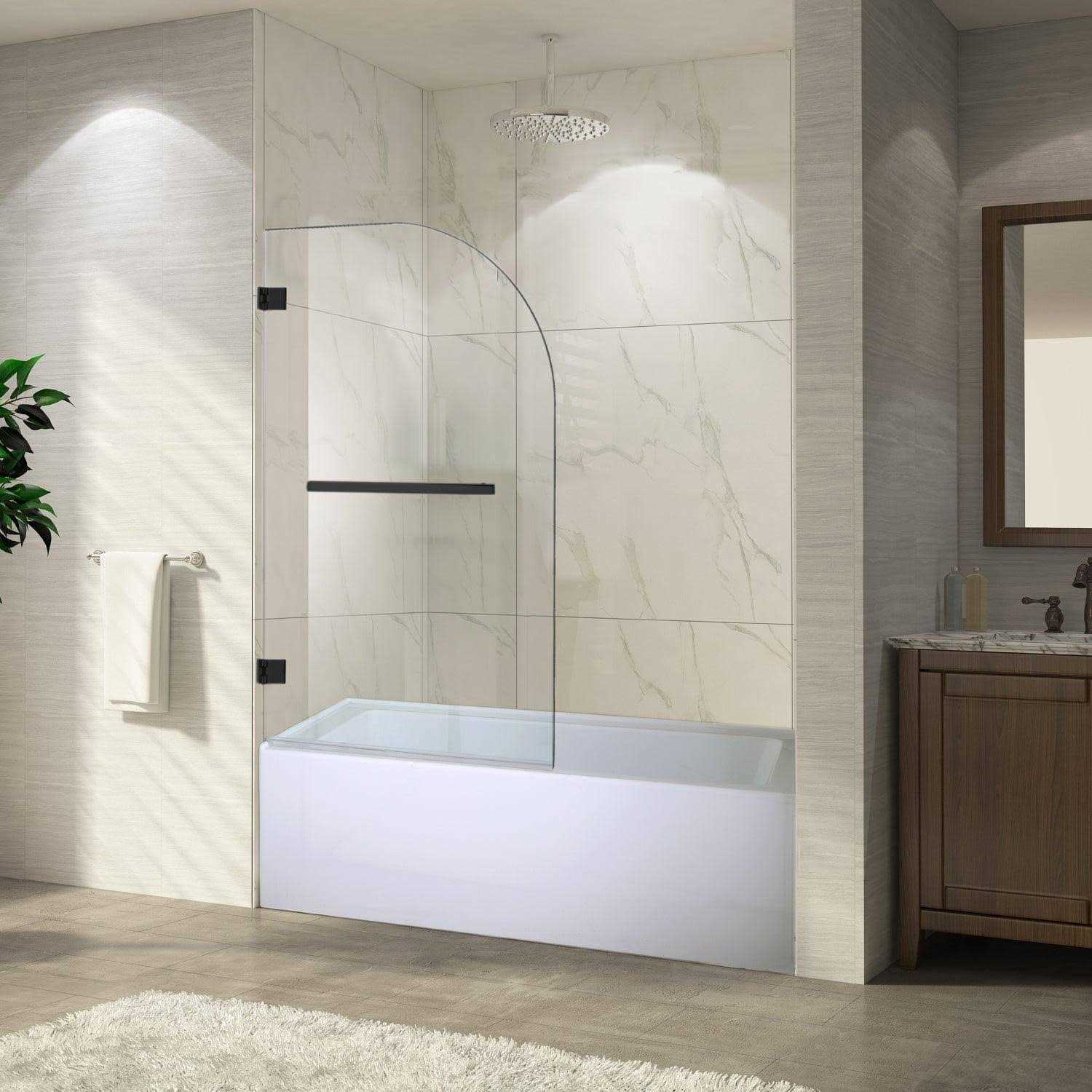 Vinnova Napoli 34 W x 58 H Hinged Frameless Glass Tub Door in Matte 310134-HD-MB - Shop Hardware Tools Online Store