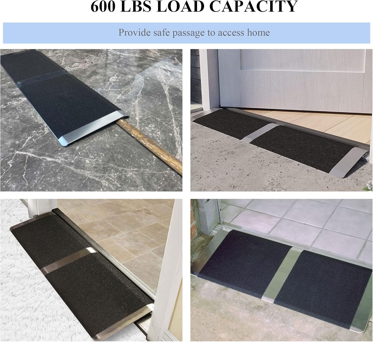 LEMNISCATE Threshold Ramps for Doorways, Portable Wheelchair Wheelchairs for Home, Lightweight Door Threshold Ramp，Adjustable Height Up to 1-4 Inch Rise, 12 * 32