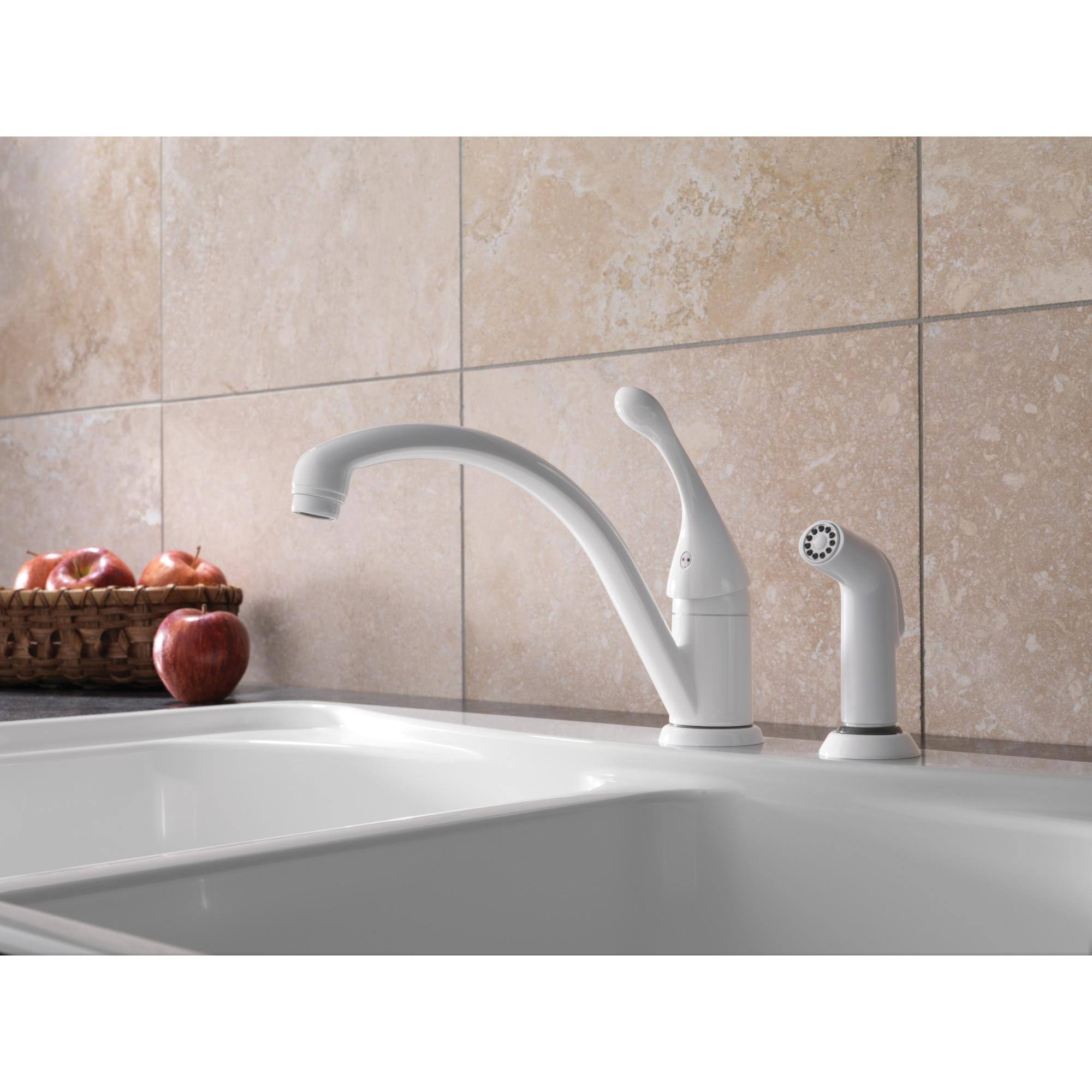 Delta - 441-SS-DST - Collins Single Handle Kitchen Faucet with Spray Stainless
