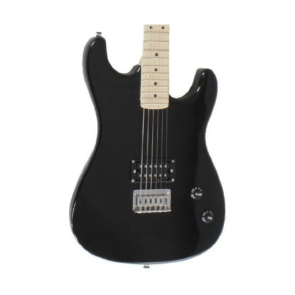 Davison Guitars Full Size Black Electric Guitar with Amp, Case and Accessories Pack Beginner Starter Package
