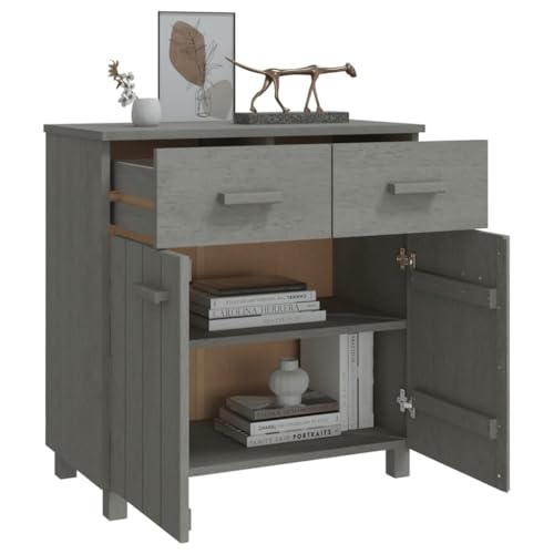 Sideboard Light Gray 31.1"x15.7"x31.5" Solid Wood Pine,Decorative and Practical Wooden Sideboard with Ample Storage Storage Cabinet Buffet Table Sideboard