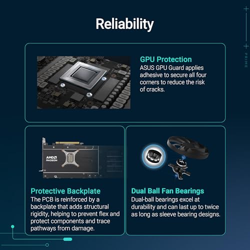 ASUS Prime Radeon™ RX 9070 XT OC Edition Graphics Card (PCIe 5.0, HDMI/DP 2.1, 2.5-Slot Design, axial-tech Fans, Dual Ball Fan Bearings, Dual BIOS, GPU Guard)