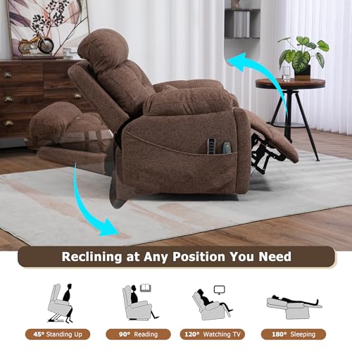 Oversized Power Lift Recliner Chair for Big Men - 400lbs Capacity with Heat, Massage, and Hidden Cup Holder
