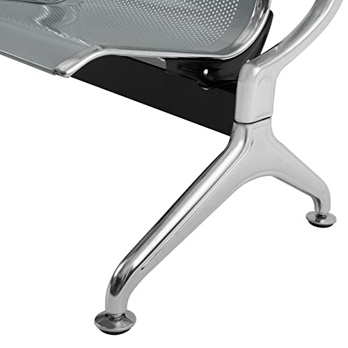 Waiting Room Chairs, 3 Seat Reception Chairs Airport Chair Guest Bench for Office Airport Lobby Hospital (Blue)