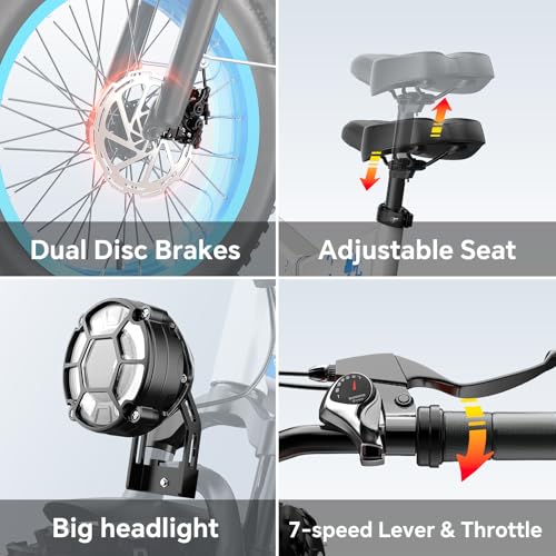 1500W Folding Electric Bike for Adults Full Suspension,52v 20AH Electric Dirt Bike with 20"x 4.0 Fat Tire, Max 30+MPH & 70 Miles Electric Bicycle, Ebike for Snow, Mountains, Road UL Certified