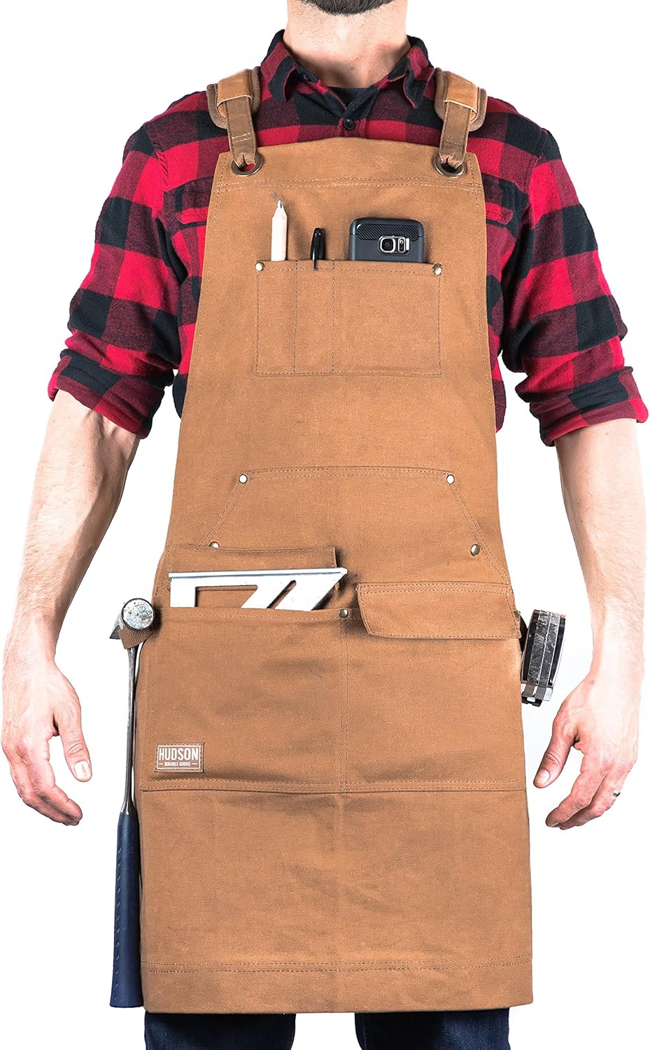 Hudson Durable Goods - Woodworking Edition - Waxed Canvas Apron - Brown Pack of 2