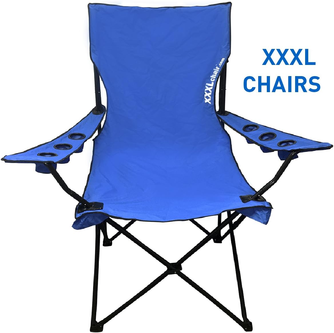 Giant Oversized Big Portable Folding Camping Beach Outdoor Chair with 6 Cup Holders! Fold Compact into Carry Bag!