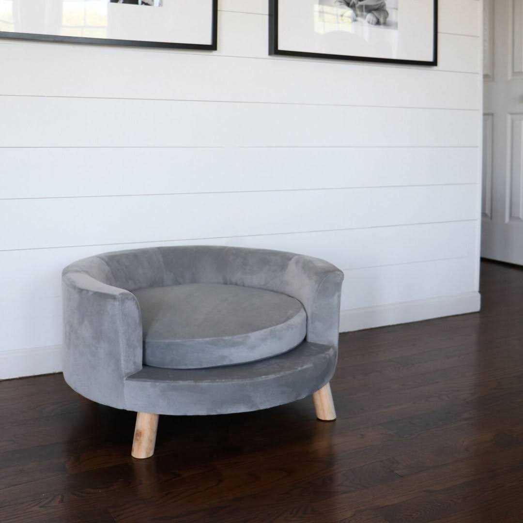 Critter Sitters 28-in. Elegant Faux-Velvet Circular Pet Bed for Small to Medium-Sized Dogs and Cats - Pet Supplies online store