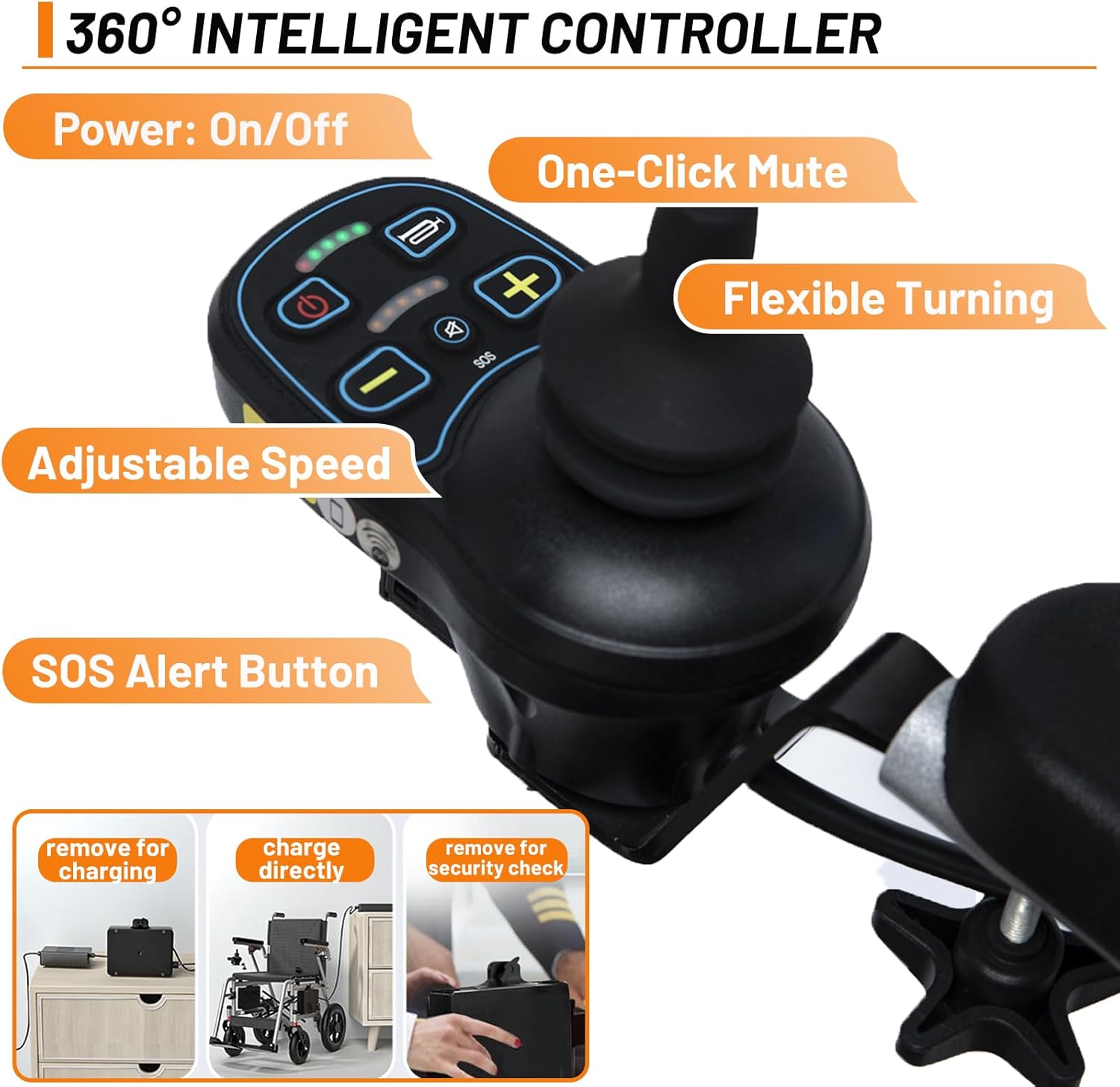 Upgraded Lightweight Portable Electric Wheelchairs, Motorized Wheelchair for Seniors, Power Wheelchair (only 33lbs), 360W Powerful Motor, 10 Miles Cruise Range, Airline Approved