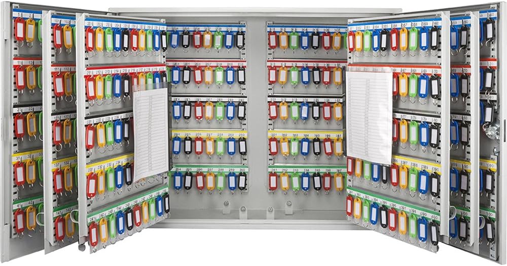 Barska 600 Position Key Cabinet with Key Lock, Grey