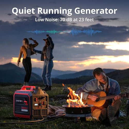 2500-Watt Gas Powered Portable Inverter Generator, CO Sensor, Super Quiet for Home Backup, Emergency, Camping, EPA Compliant 2025 Version