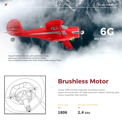 GoolRC RC Plane, WLtoys XK A300 RC Airplane, 4 Channel Brushless Remote Control Airplane, 2.4GHz RC Aircraft Fighter with 3D/6G Mode, Easy to Fly for Beginners and Adults (Yellow)