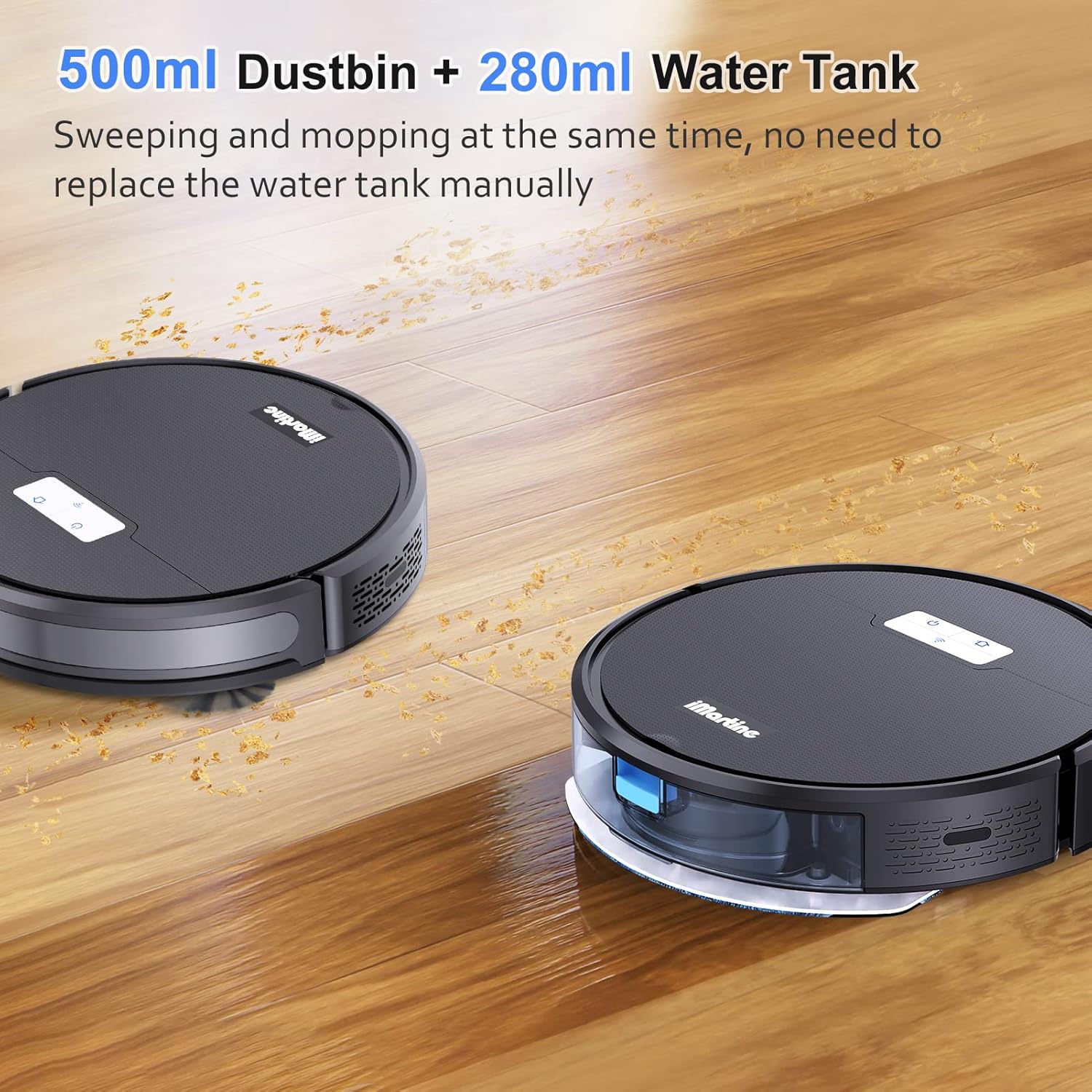 iMartine Robot Vacuum and Mop Cleaner APP&Remote Control, Wi-Fi, Compatible with Alexa and Self-Charging, Ideal for Carpet, Hard Floors, Pet Hair Cleaning