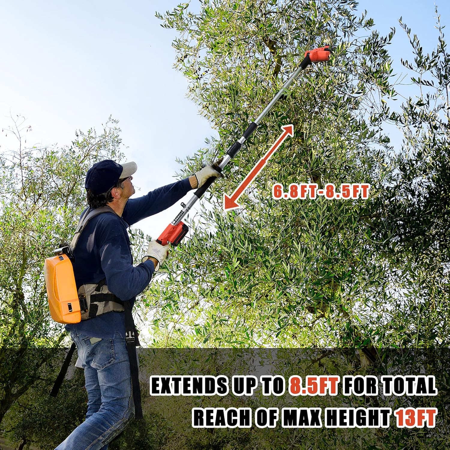 Voltask Cordless Chainsaw, 20V 10-Inch Electric Chainsaw with Auto Chain Tension & Lubrication (20V 8'' 2.0AH)