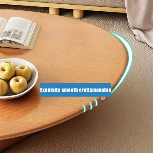 Mid-Century Modern Coffee Table,Solid Wood Triangle Coffee Table,Abstract Coffee Table Wooden Center Table Oval Coffee Table for Living Room(36" Lx23 Wx16 H, Walnut)