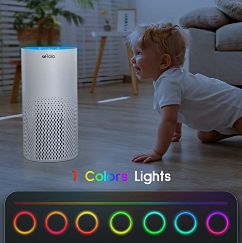 Afloia Air Purifier And Humidifier Combo For Home, 22Db| 7 Colors Night Air Purifiers 2 In 1 With Remote Control, Quiet Air Cleaner Removing 99.99% Smokers Odor And Pollen For Bedroom