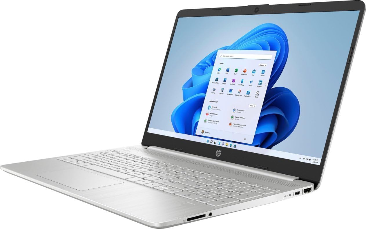 HP 2024 15 Laptop 15.6" HD+ Touchscreen, Intel Core i3-1215U, with Microsoft Office 365, 8GB RAM, 256GB SSD, Win 11 Home Long Battery Life, Natural Silver