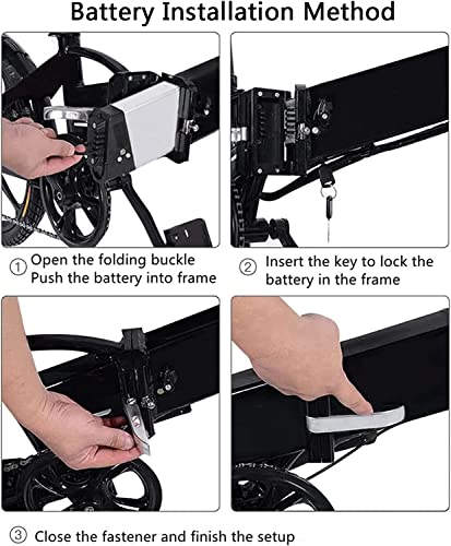 Ebike Battery 36V 8Ah 10Ah 12.5Ah 15Ah Folding Built-In Electric Bike Lithium Battery for 200W-700W Motor Electric Bicycle Battery with Charger, Folding Bike Mountain Bike Battery 36V 8Ah,410mm