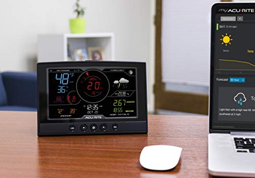 AcuRite Iris (5-in-1) Home Weather Station with Wi-Fi Connection to Weather Underground with Temperature, Humidity, Wind Speed/Direction, and Rainfall (01540M) , Black