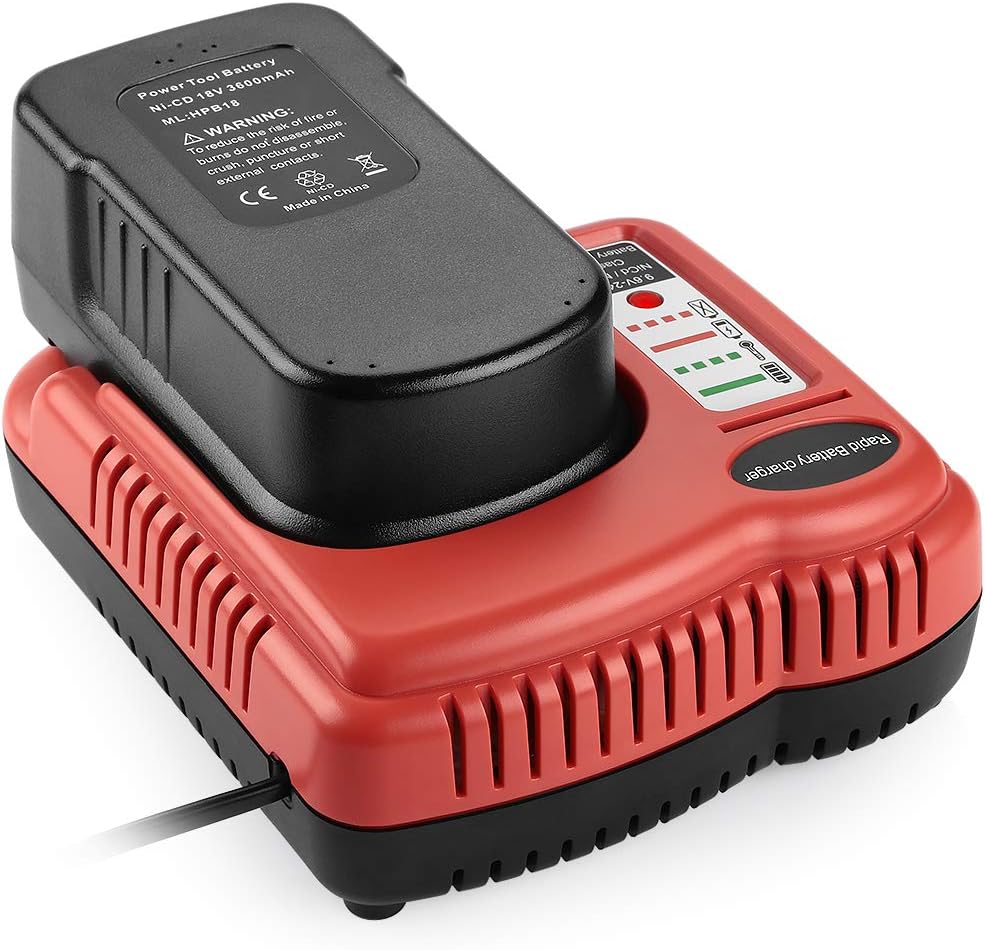 AYTXTG 2Pack 3.6Ah HPB18 Replacement Black and Decker 18V Battery for NiCad 18 Volt B&D Battery + BDCCN24 BDFC240 9.6V 18V 24V Black and Decker Battery Charger