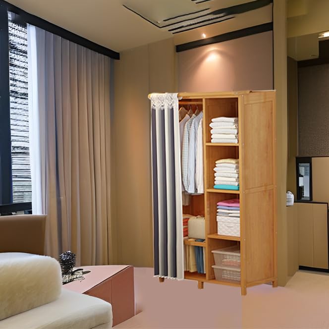 Easy to Install Wardrobe, Adjustable Height Storage of wardrobe Partition, Partition Storage with Suspenders, Suitable for bedrooms, Hotels, and Dormitories