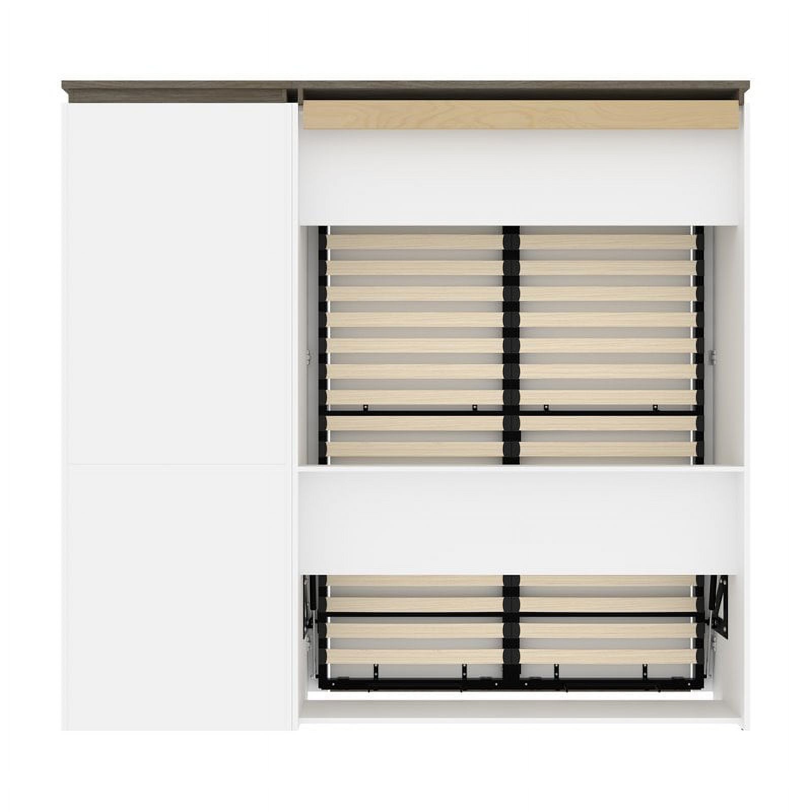 Atlin Designs 89" Full Murphy Bed with Storage Cabinet in White