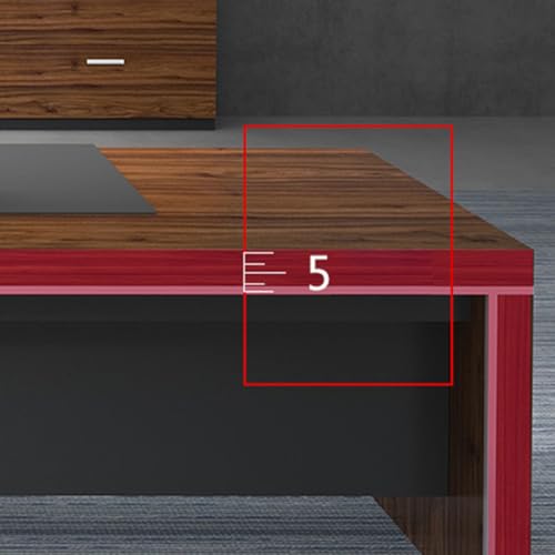 Modern L-Shape Executive Desk, Brown Pedestal Executive Desks with Storage and Cable Management, Manufactured Wood Computer Desk Office Desk 79" L x 63" W x 29.5" H - Left Hand Return
