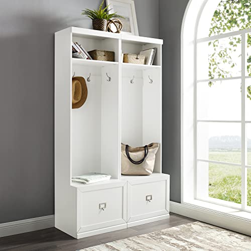 Crosley Furniture Harper 2-Piece Entryway Set with 2 Hall Trees, White