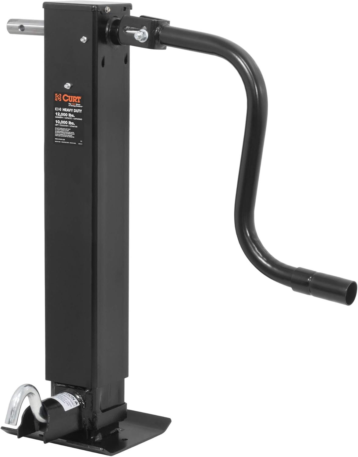 CURT 28512 Direct Weld On Heavy-Duty Trailer Jack, 12,000 lbs. 12-3/8 Inches Vertical Travel