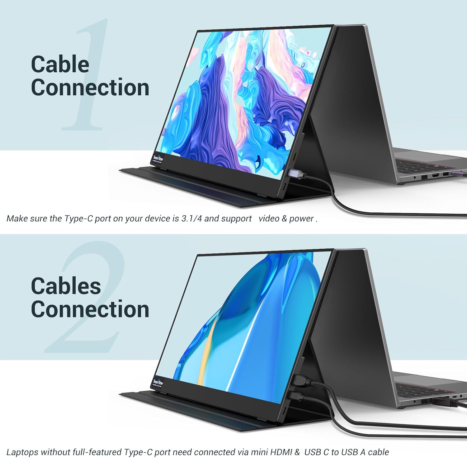 InnoView Portable Monitor, 15.6 Inch FHD 1080P HDMI USB C Second External Monitor for Laptop, Desktop, MacBook, Phones, Tablet, PS5/4, Xbox, Switch, Built-in Speaker with Protective Case