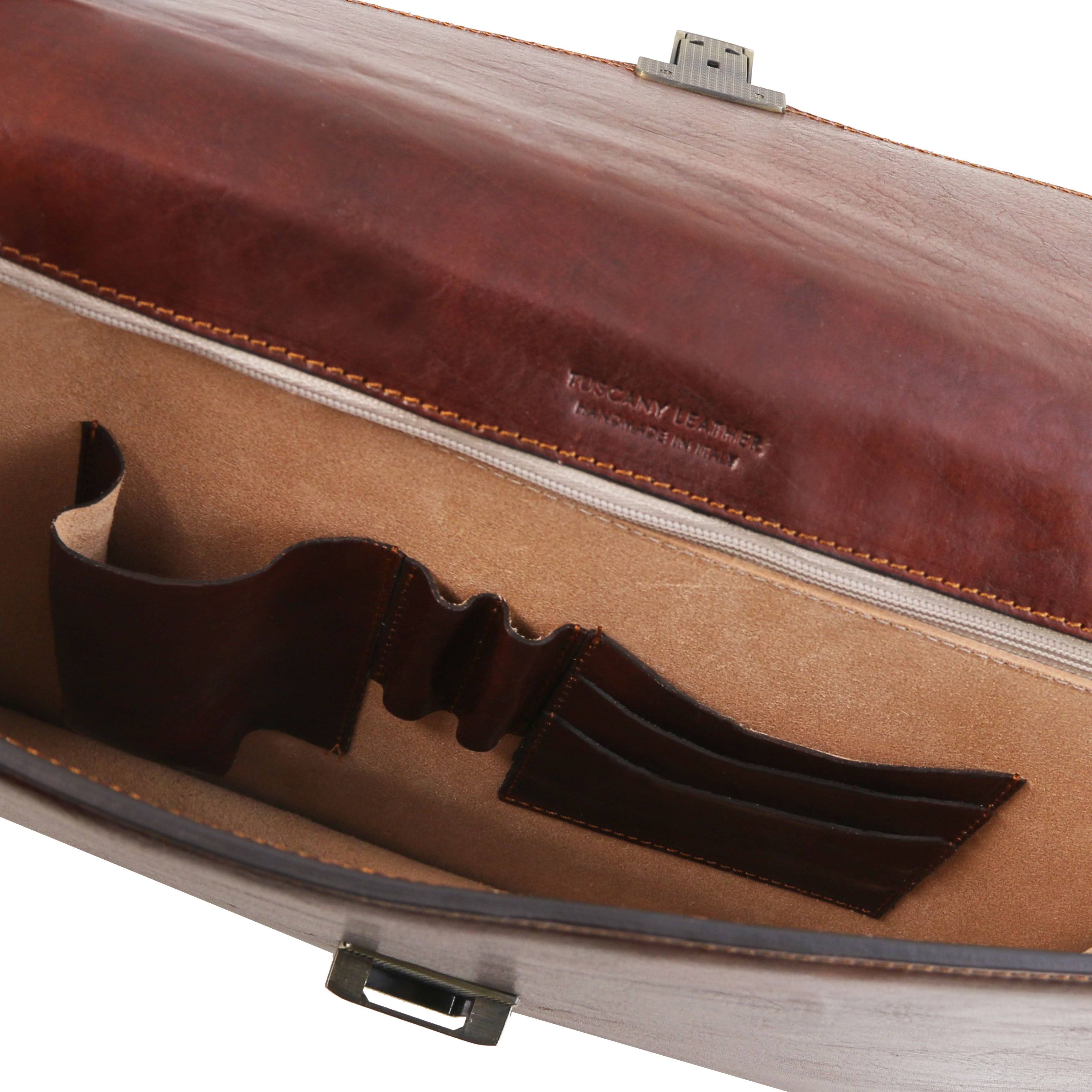 Amalfi - Leather Briefcase 1 Compartment - Red