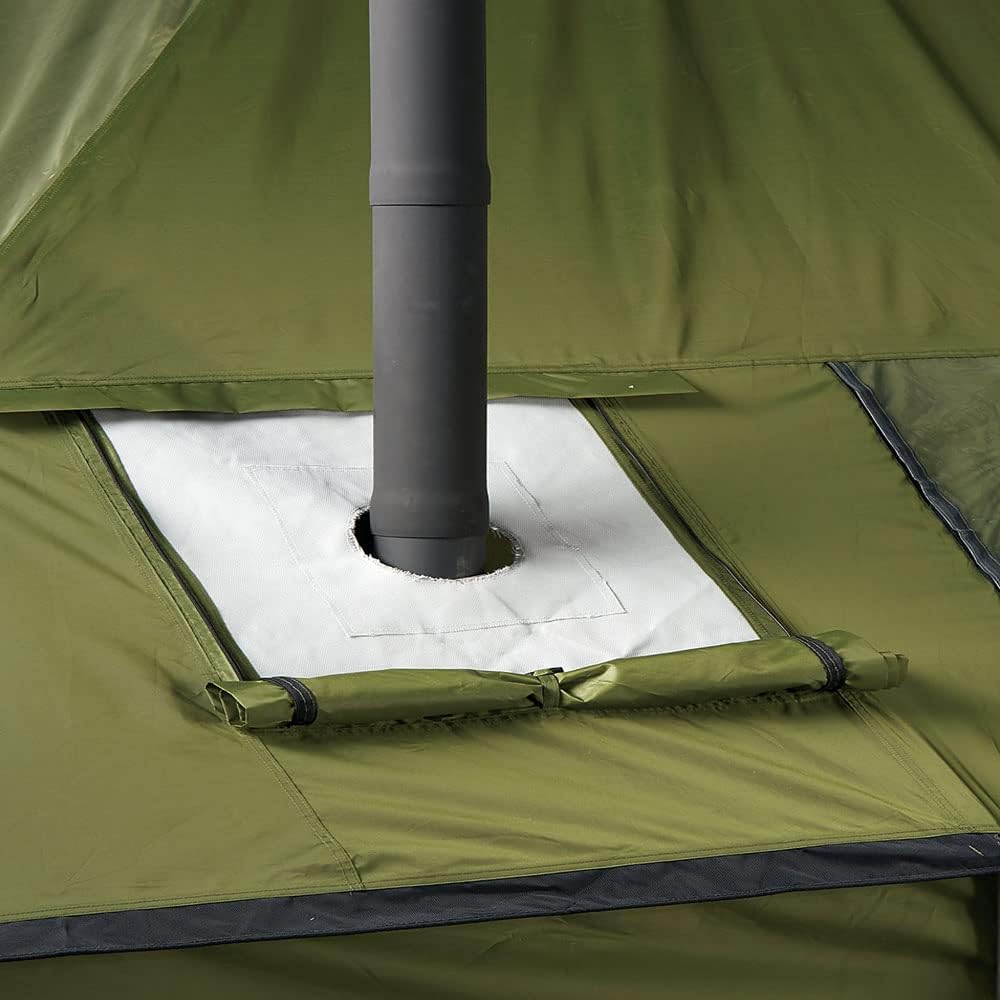 Guide Gear Outdoor Wood Burning Stove, Portable with Chimney Pipe for Cooking, Camping, Tent, Hiking, Fishing, Backpacking