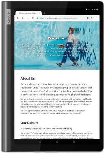 Lenovo Yoga Smart Tab, 10.1" FHD Android Tablet, Octa-Core Processor, 64GB Storage, 4GB RAM, Iron Grey, ZA3V0005US