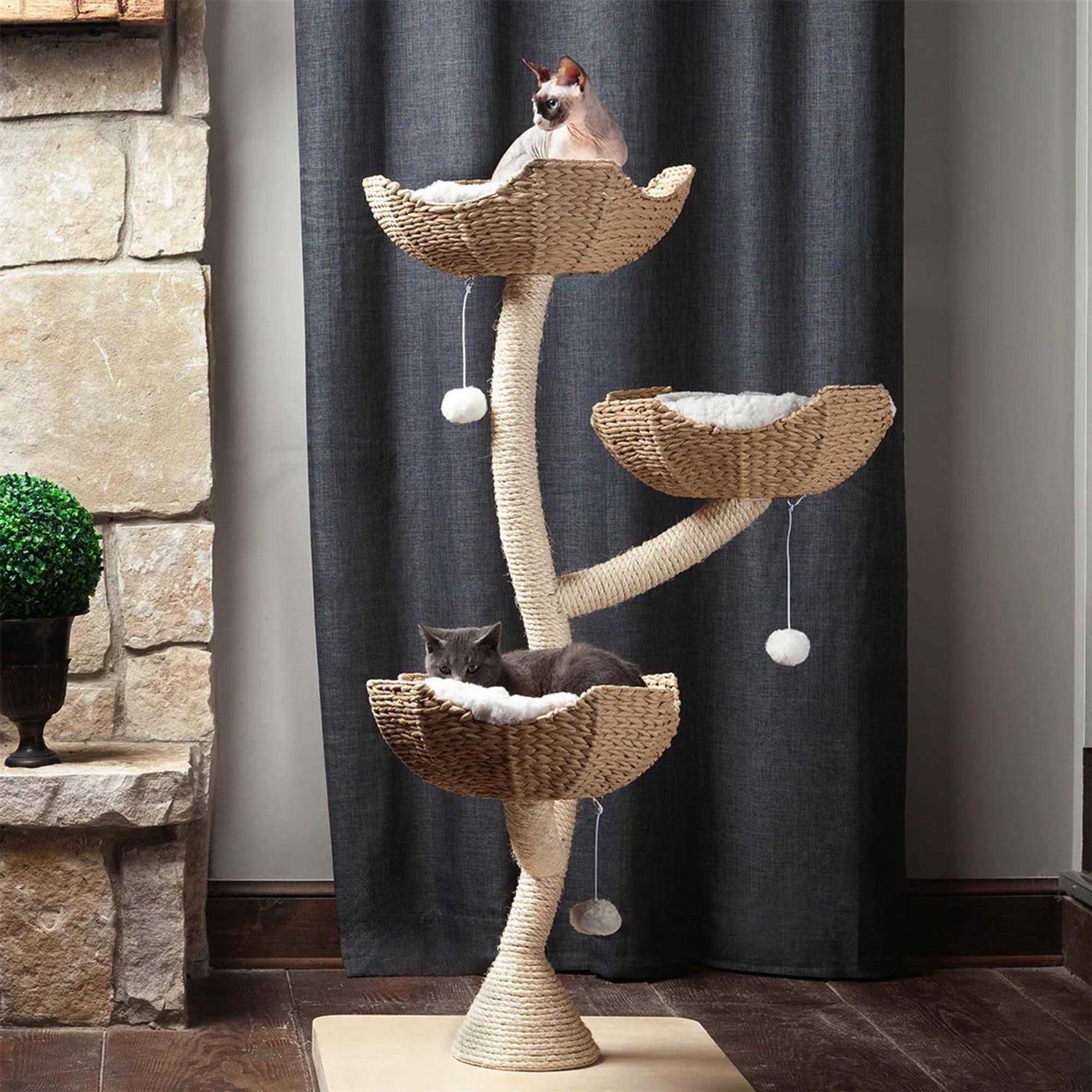 Habitat Haven Modern Cat Tree Big Elevated Tower - Pet Supplies online store