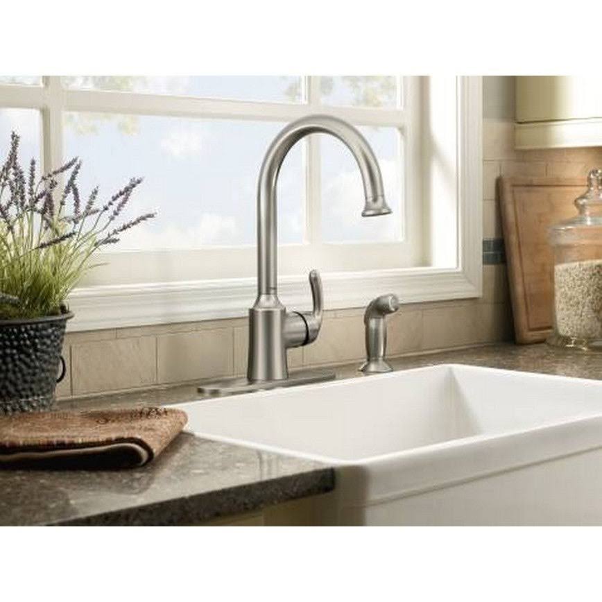 Moen 87301 Spot Resist Stainless Bayhill High Arc Kitchen Faucet