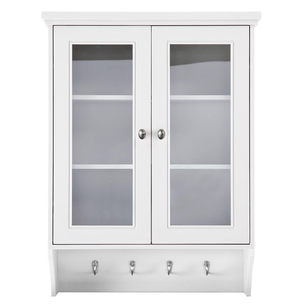Foremost Gazette 23-1/2 in. W Wall Cabinet in White with Glass Door