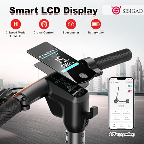 SISIGAD Electric Scooter Adults,8.5"/10" Pneumatic Tires, 500W Motor,Max 20/25 Mile Range,19/25 MPH Top Speed Foldable E-Scooter for Adults with Cruise Control,Double Braking Systems
