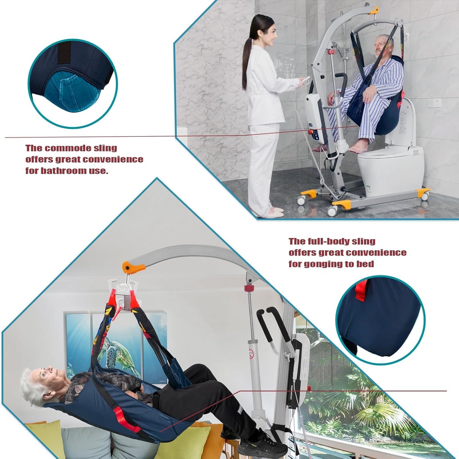 Electric Patient Lift - Premium Aluminum Folding Electric Hoyer-Lift for Home, Efficient 500lbs Electric Body Transfer Lifter for Car with Robust MOTECK Motor