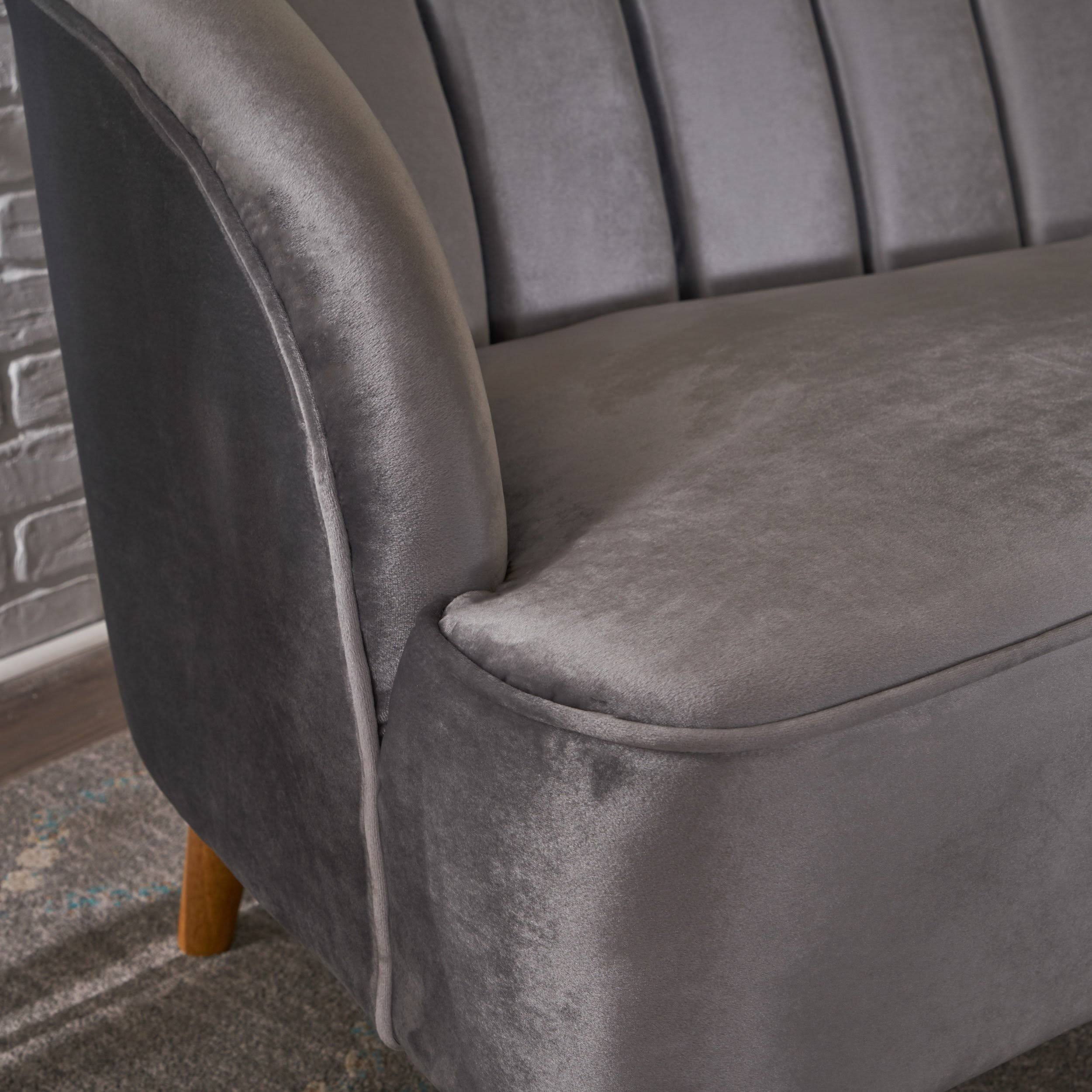 Scarlett Modern New Velvet Settee - Seafoam Blue