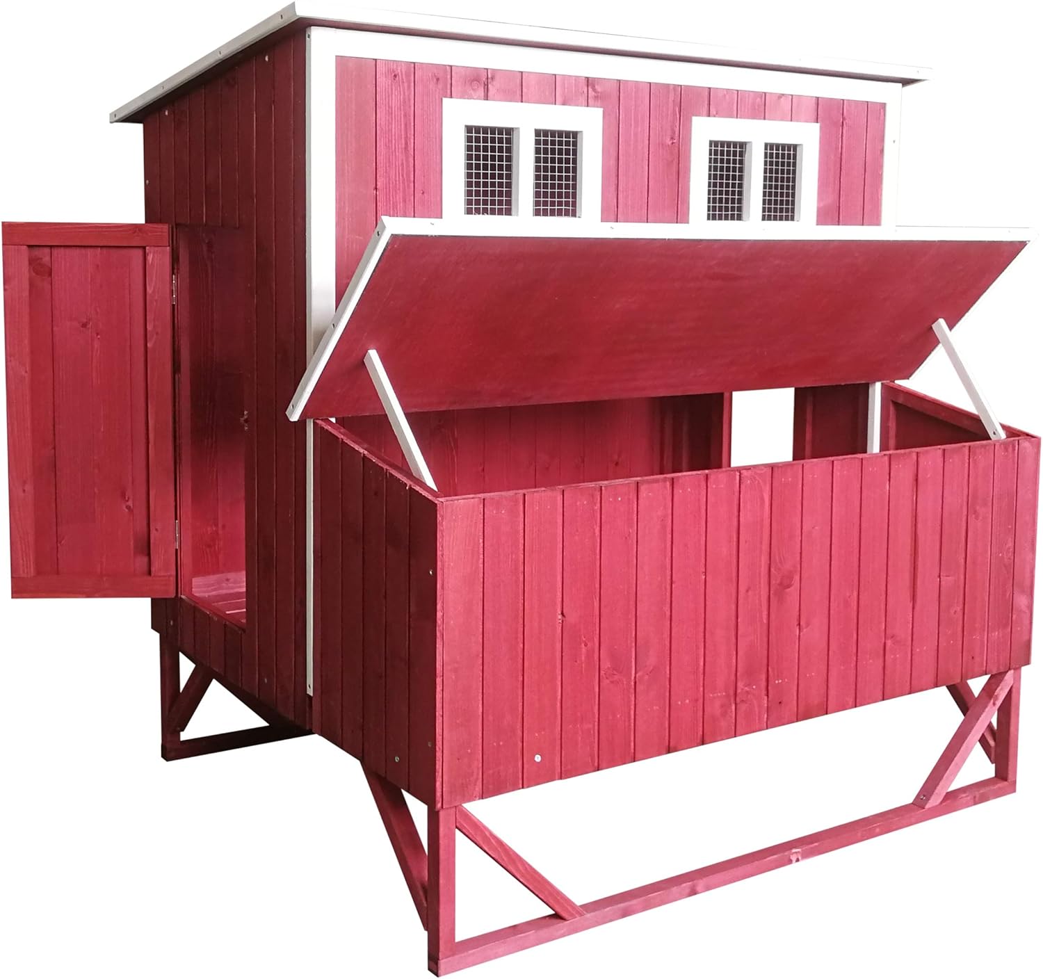 Large Wood Backyard Chicken Coop Hen House 4-8 Chickens w 4 nesting box New